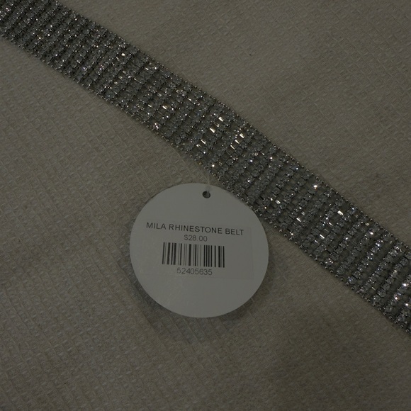 NWT Clash Clothing Sparkling Silver Rhinestone Belt O/S - Picture 4 of 6